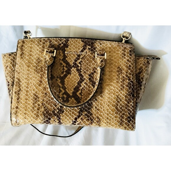 Michael Kors Selma Handbag Snakeskin - Picture 1 of 7